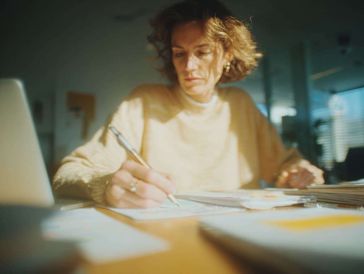 Working session at a desk